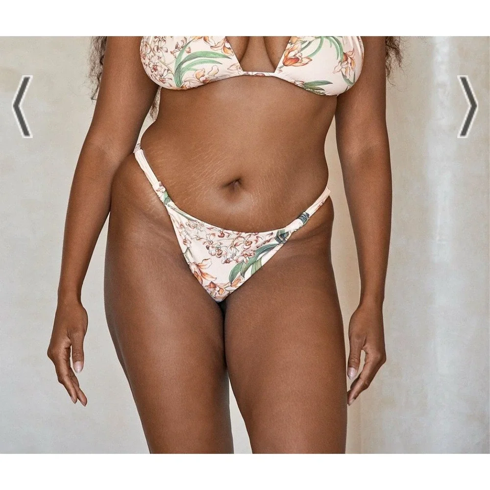 Monday Swimwear TULUM BOTTOM - PEACH FLORAL-size L/V….b6